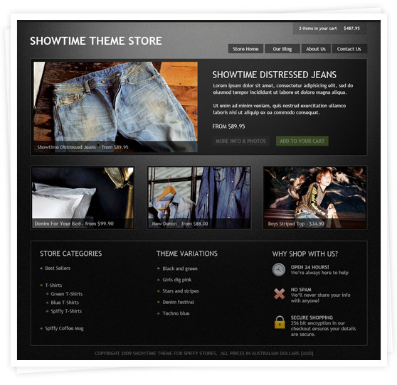 Showtime Theme - coming soon to Spiffy Stores